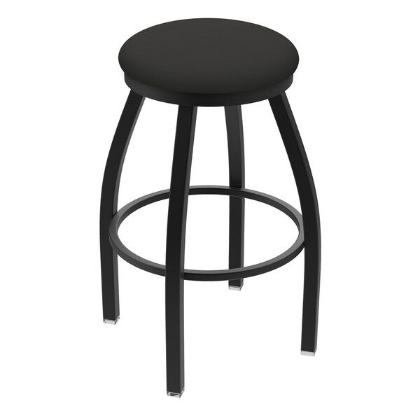 36" Swivel X-Tall Bar Stool, Black Wrinkle, Canter Iron Seat